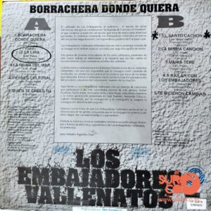 Disco de Vinilo Los Embajadores Vallenatos - Borrachera Donde Quiera Vinyl Record