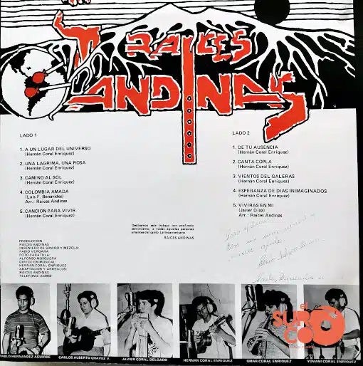 Disco de Vinilo Raíces Andinas - Vientos De Galeras Vinyl Record