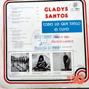 Disco de Vinilo Gladys Santos  - Todo Lo Que Tengo Es Tuyo Vinyl Record