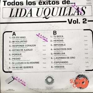 Disco de Vinilo Lida Uquillas  - Todos Los Éxitos De Lida Uquillas Vol. 2 Vinyl Record