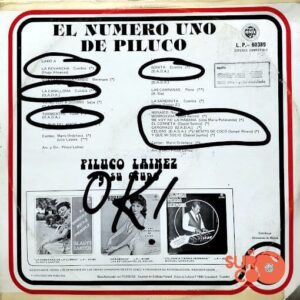 Disco de Vinilo Piluco Lainez Y Su Grupo  - El Número Uno De Piluco Vinyl Record