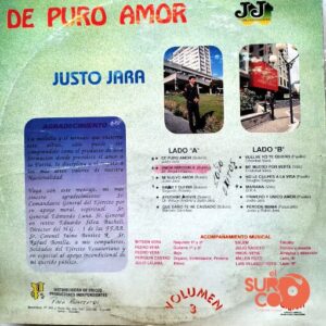 Disco de Vinilo Justo Jara - De Puro Amor Vol. 3 Vinyl Record