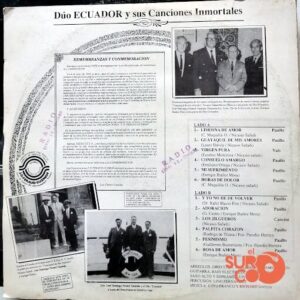 Disco de Vinilo Dúo Ecuador - Y Sus Canciones Inmortales Vinyl Record