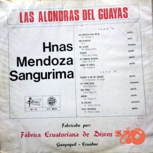 Disco de Vinilo Hermanas Mendoza Sangurima - Las Alondras Del Guayas Vinyl Record
