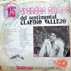 Disco de Vinilo Claudio Vallejo - 15 Grandes Éxitos De Claudio Vallejo Vinyl Record