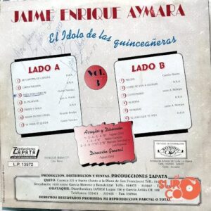 Disco de Vinilo Jaime Enrique Aymara - El Ídolo De Las Quinceañeras Vinyl Record