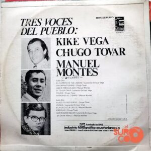Disco de Vinilo Chugo Tovar - Tres Voces Del Pueblo Vinyl Record