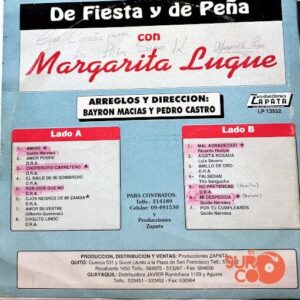 Disco de Vinilo Margarita Lugue - De Fiesta Y Peña Vinyl Record