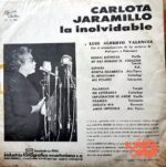 Disco de Vinilo Carlota Jaramillo  - La Inolvidable Vinyl Record
