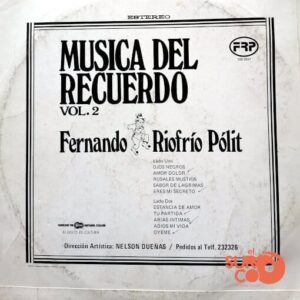 Disco de Vinilo Fernando Riofrío Pólit - Música Del Recuerdo Vol. 2 Vinyl Record