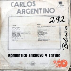 Disco de Vinilo Carlos Argentino - Romántico Sabroso Y Latino Vinyl Record