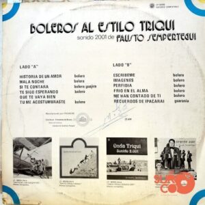 Disco de Vinilo Fausto Sempértegui - Boleros Al Estilo Triqui Vinyl Record