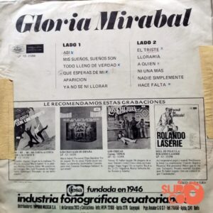 Disco de Vinilo Gloria Mirabal - Gloria Mirabal Vinyl Record