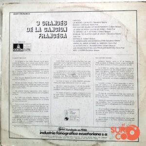 Disco de Vinilo Varios - 3 Grandes De La Canción Francesa Vinyl Record