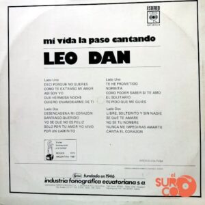Disco de Vinilo Leo Dan - Mi Vida La Paso Cantando Vinyl Record