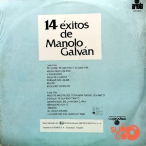 Disco de Vinilo Manolo Galván - 14 Éxitos De Manolo Galván Vinyl Record