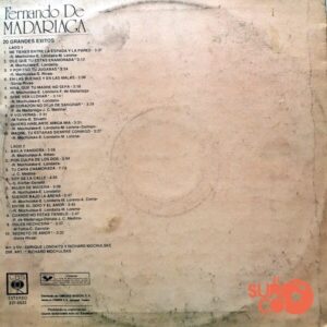Disco de Vinilo Fernando De Madariaga - 20 Grandes Éxitos Vinyl Record