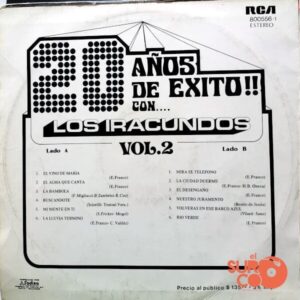Disco de Vinilo Los Iracundos - 20 Años De Éxito Volumen II Vinyl Record