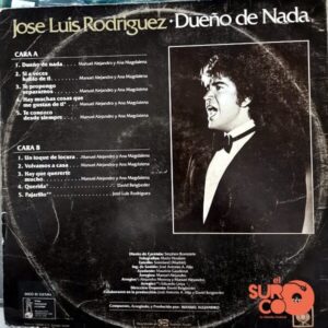 Disco de Vinilo José Luis Rodríguez - Dueño De Nada Vinyl Record
