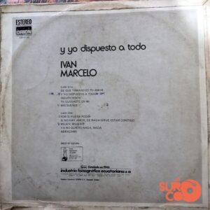 Disco de Vinilo Iván Marcelo - Y Yo Dispuesto A Todo Vinyl Record