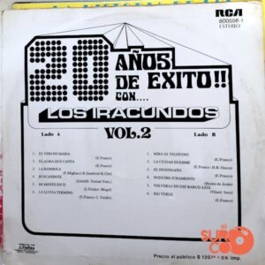 Disco de Vinilo Los Iracundos - 20 Años De Éxito Volumen II Vinyl Record