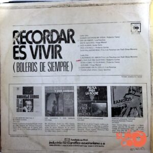 Disco de Vinilo Varios - Recordar Es Vivir Vinyl Record
