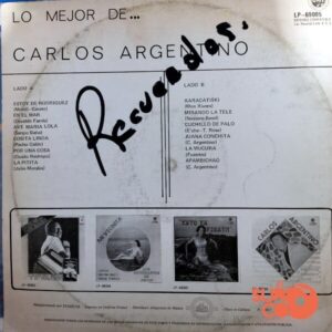 Disco de Vinilo Carlos Argentino - Lo Mejor De Carlos Argentino Vinyl Record