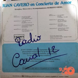 Disco de Vinilo Juan Cavero - En Concierto De Amor Vinyl Record