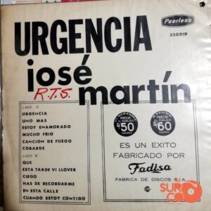 Disco de Vinilo José Martín - Urgencia Vinyl Record