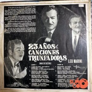 Disco de Vinilo Leo Marini - 25 Años De Canciones Triunfadoras Vinyl Record