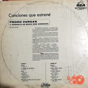Disco de Vinilo Pedro Vargas - Canciones Que Estrené Vinyl Record