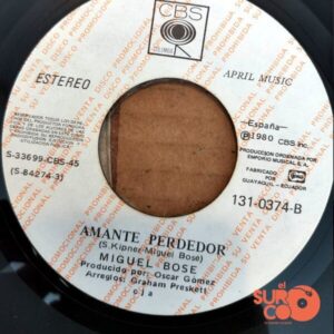 Disco de Vinilo Miguel Bosé - Morir De Amor / Amante Perdedor (Promocional) Vinyl Record