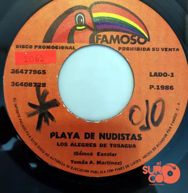 Disco de Vinilo Los Alegres De Tosagua - Playa De Nudistas / La Finquita Vinyl Record