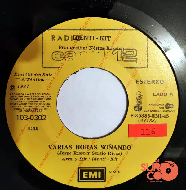 Disco de Vinilo Identi Kit - Varias Horas Soñando / Doble Confusión (Promocional) Vinyl Record