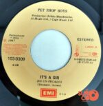 Disco de Vinilo Pet Shop Boys - It's A Sin / You Know Where You Went Wrong Vinyl Record