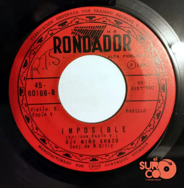 Disco de Vinilo Dúo Miño Erazo - Mi Cielo Y Mi Guambra / Imposible Vinyl Record
