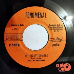 Disco de Vinilo Dúo Allan Aguilar - Sollozando Tu Partida / Mi Incertidumbre Vinyl Record