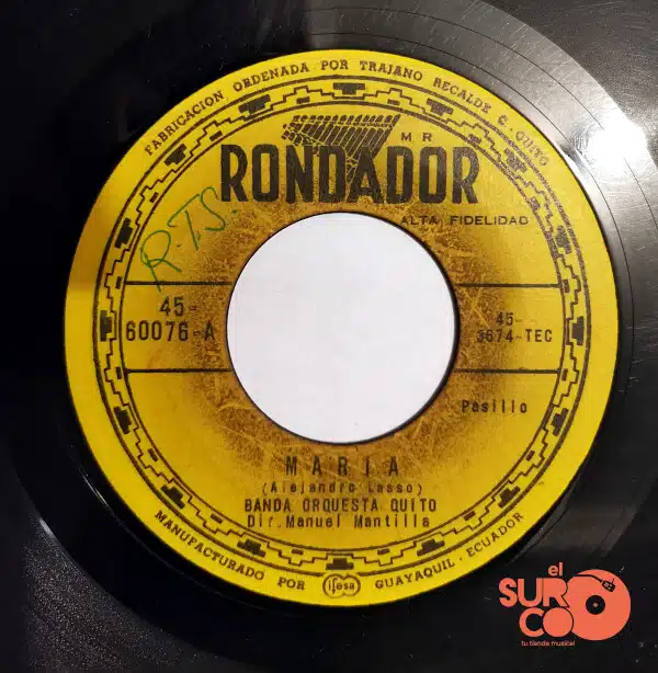 Disco de Vinilo Banda Orquesta Quito - María / El Cedacero Vinyl Record