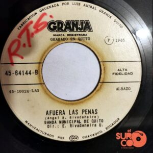 Disco de Vinilo Banda Municipal De Quito - Quito Ciudad Hermosa / Afuera Las Penas Vinyl Record