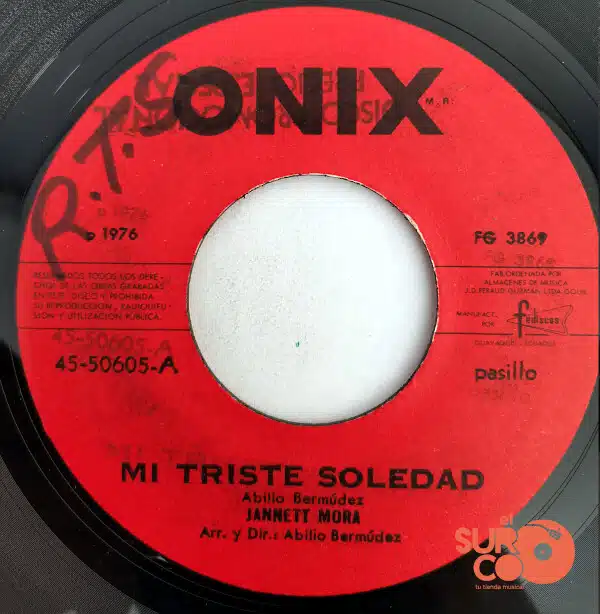 Disco de Vinilo Jannett Mora - Mi Triste Soledad / Tesoro Mío Vinyl Record