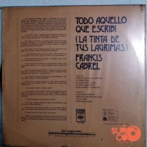 Disco de Vinilo Francis Cabrel - Todo Aquello Que Escribí Vinyl Record