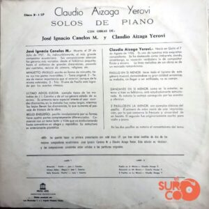 Disco de Vinilo Claudio Aízaga - Solos De Piano Vinyl Record