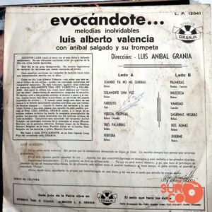 Disco de Vinilo Luis Alberto Valencia - Evocándote Vinyl Record