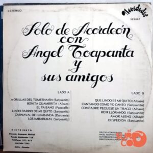 Disco de Vinilo Angel Toapanta - Solo De Acordeón Vinyl Record