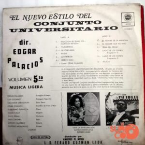 Disco de Vinilo Edgar Palacios - El Nuevo Estilo Del Conjunto Universitario  Del Ecuador Vol 5 Vinyl Record