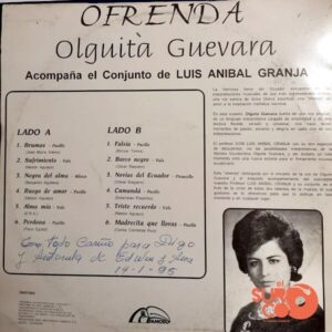 Disco de Vinilo Olguita Guevara - Ofrenda Vinyl Record