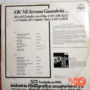 Disco de Vinilo Dúo Los Corales - Oh Mi Serrana Guambrita Vol 2 Vinyl Record