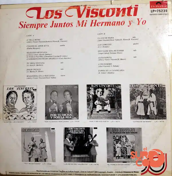 Disco de Vinilo Los Visconti - Siempre Juntos Mi Hermano Y Yo Vinyl Record