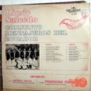 Disco de Vinilo Conjunto Mensajeros Del Ecuador - Lindo Salcedo Vinyl Record