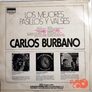 Disco de Vinilo Carlos Burbano - Los Mejores Pasillos Y Valses Vinyl Record